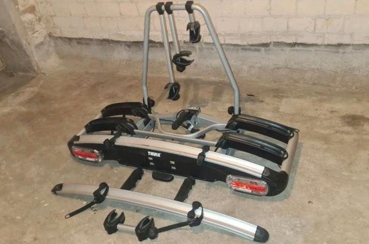 Thule fietsendrager EC 929 G6 + uitbreidingsset, Auto diversen, Fietsendragers, Gebruikt, Trekhaakdrager, 3 fietsen of meer, Brede banden