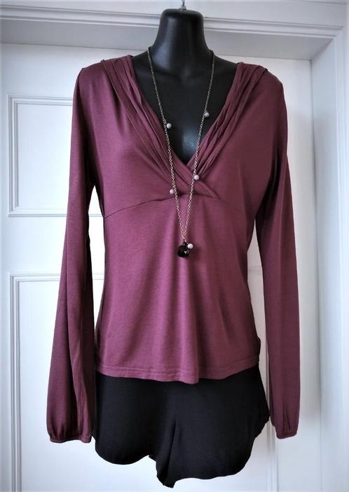 d'Auvry wijnrood truitje met bijpassende ketting, mt M, Kleding | Dames, Truien en Vesten, Gedragen, Maat 38/40 (M), Overige kleuren