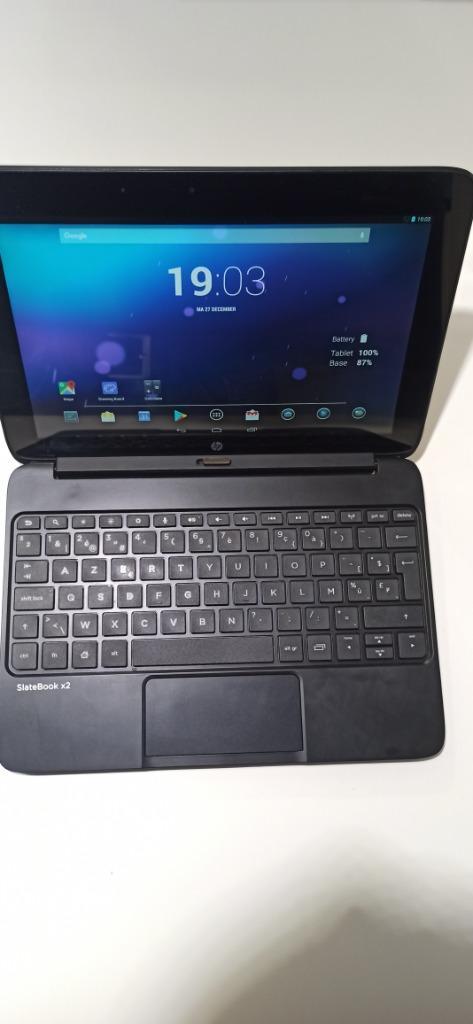 HP SlateBook X2 android tablet/laptop, Computers en Software, Chromebooks, Gebruikt, Azerty, Touchscreen, Ophalen