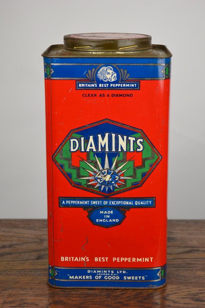 Boîte à menthe poivrée Art Déco, Angleterre (1930/1950), Collections, Boîte en métal, Comme neuf, Autre, Autres marques, Enlèvement ou Envoi