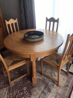 Table ronde avec quatre chaises - état neuf - chêne, Maison & Meubles, Tables | Tables à manger, Rond, Enlèvement ou Envoi