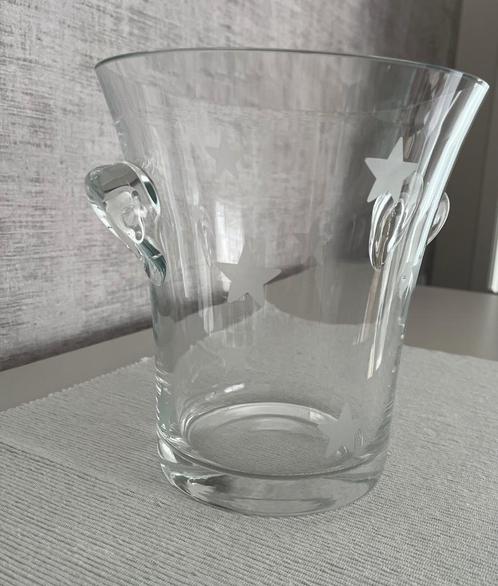 Champage/wijnkoeler (of vaas of kaarshouder) in glas., Huis en Inrichting, Woonaccessoires | Vazen, Gebruikt, Overige kleuren
