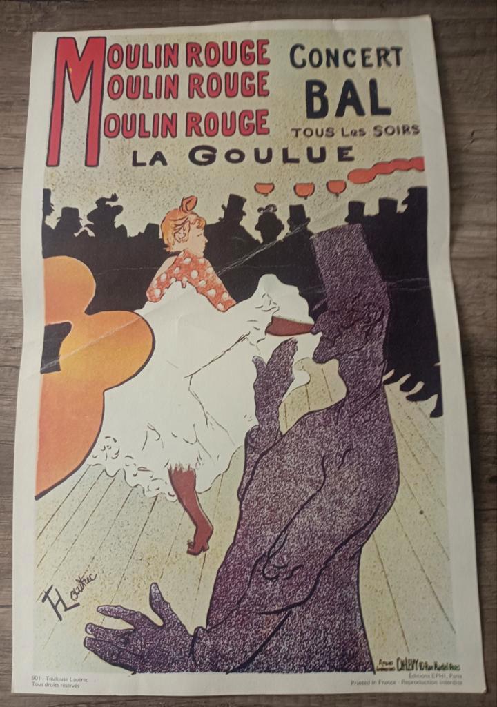 Affiche moulin rouge, Verzamelen, Posters, Ophalen of Verzenden