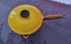 Poêlon et couvercle jaune Le Creuset, Casserole, Bidon ou Boîte, Enlèvement, Utilisé, Plaque céramique
