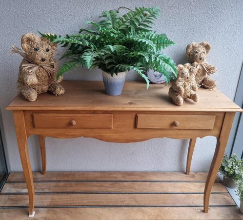 Jolie console bois naturel ( pin massif) et décorations, Huis en Inrichting, Tafels | Bijzettafels, Gebruikt, Hout, Ophalen