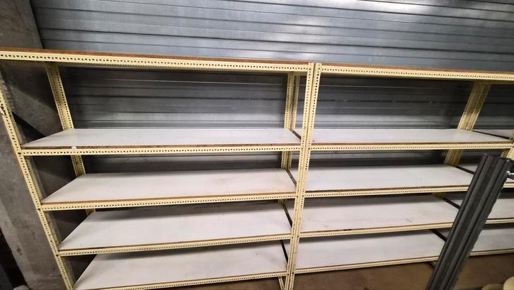 Stalen rekken met legborden vezelplaat +30LM, Articles professionnels, Aménagement de Bureau & Magasin | Entrepôt, Rayonnage & Stockage