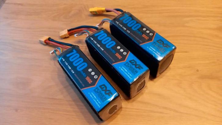 3x DXF 6S Lipo Battery, 22.2V, 100C, 7000mAh XT90 Plug, Hobby en Vrije tijd, Modelbouw | Radiografisch | Vliegtuigen, Zo goed als nieuw
