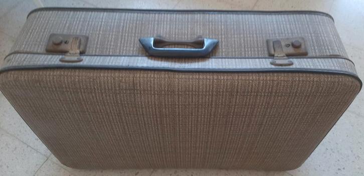 Retro/Vintage reiskoffer – stoffen voering – jaren ’60, Handtassen en Accessoires, Koffers, Gebruikt, Ophalen