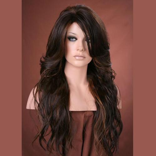 Pruik bruinmix lang haar model Cala kleur FS6/27, Handtassen en Accessoires, Uiterlijk | Haarverzorging, Nieuw, Pruik of Haarverlenging