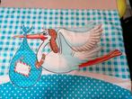 Doek ooievaar geboorte kind 96 x 62 cm, Kinderen en Baby's, Kraamcadeaus en Geboorteborden, Ophalen, Zo goed als nieuw