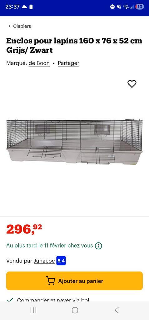 Cage lapin 160×75, Animaux & Accessoires, Maisons pour chiens, Enlèvement