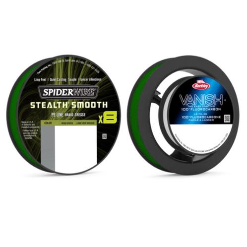 Spiderwire Stealth Smooth X8 + Berkley Vanish Fluorocarbon!, Watersport en Boten, Hengelsport | Roofvissen, Nieuw, Overige typen