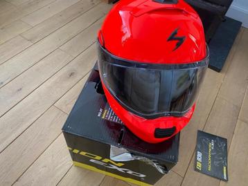 Motorhelm scorpion NIEUW fluo rood maat S, Motoren, Nieuw zonder kaartje, Integraalhelm, S, Dames