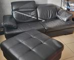 fauteuil en cuir noir, Maison & Meubles, Canapés | Repose-pieds & Poufs, Enlèvement, Comme neuf, Cuir