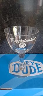 Oud bierglas westmalle wit logo, Verzamelen, Ophalen of Verzenden, Zo goed als nieuw, Bierglas