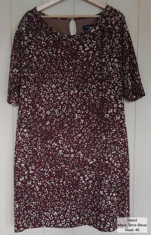 Kleed dames: Terre Bleue maat 46 (NIEUWSTAAT), Kleding | Dames, Jurken, Nieuw, Maat 46/48 (XL) of groter, Bruin, Ophalen of Verzenden