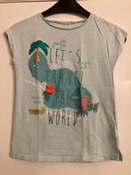 Licht blauwe t-shirt met print - H&M - maat 134/140, Gebruikt, Meisje, Ophalen of Verzenden, H&M.