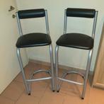 2 hoge barstoelen, Huis en Inrichting, Barkrukken, Ophalen, Leer