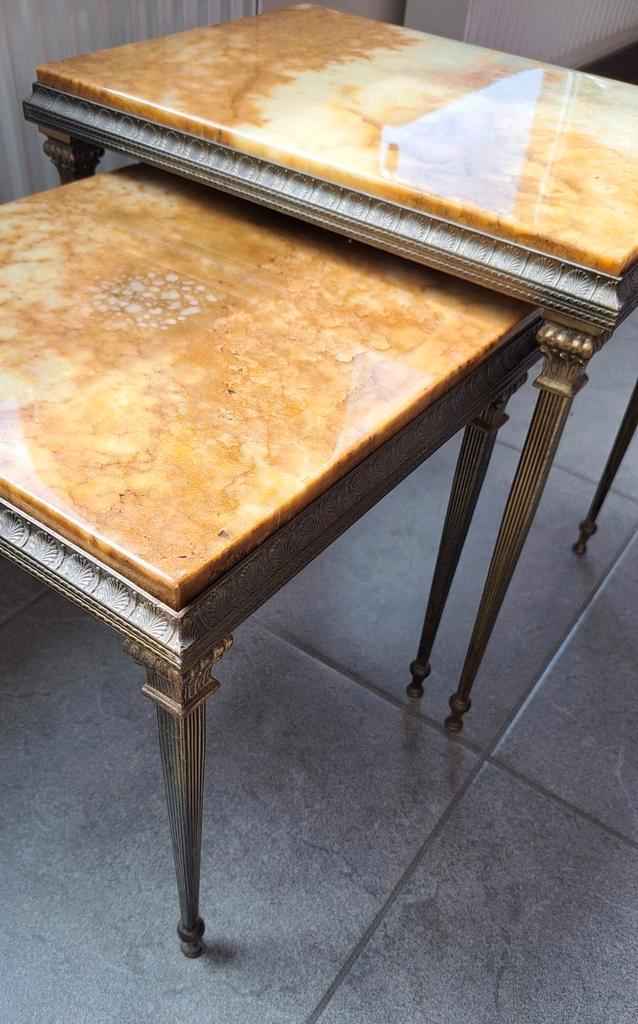 Vintage marmeren bijzettafeltjes, Antiek en Kunst, Antiek | Meubels | Tafels, Ophalen