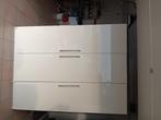 Kleerkast wit hoogglans, Ophalen, Gebruikt, 100 tot 150 cm, 200 cm of meer