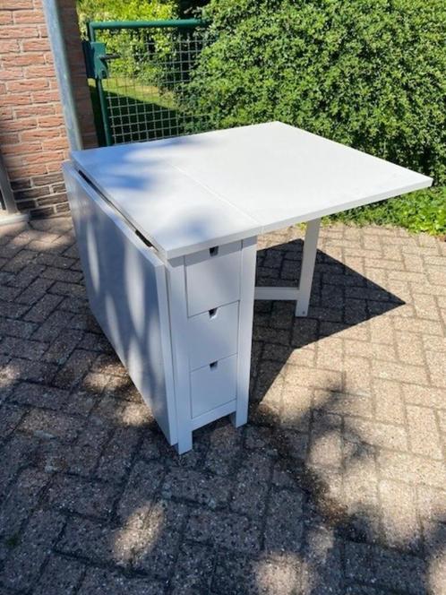 Klaptafel Norden Ikea wit, Huis en Inrichting, Tafels | Eettafels, Zo goed als nieuw, Vier personen, Rechthoekig, Overige houtsoorten
