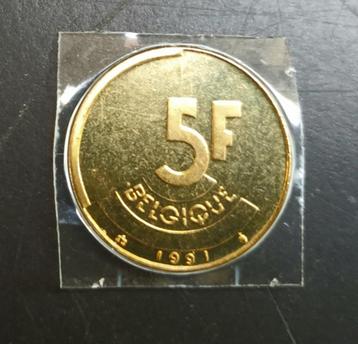 5 frank 1991 FR, Boudewijn I - uit set: UNC beschikbaar voor biedingen