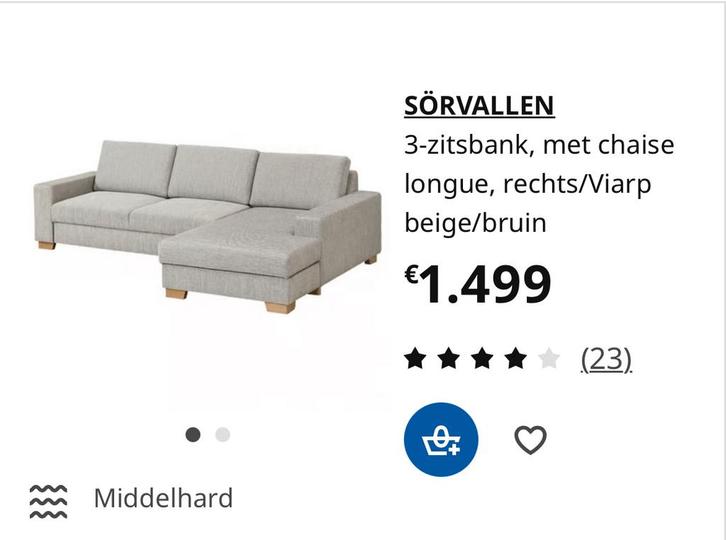 Sorvallen zetel met bijhorende poef - Veel opbergruimte, Huis en Inrichting, Zetels | Zetels en Chaises Longues, Gebruikt, Driepersoons