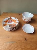 Japanse theekommen en schoteltjes van Kutani porselein, Antiek en Kunst, Ophalen of Verzenden