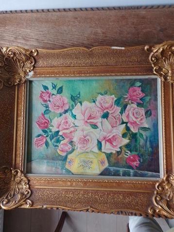 Frans Jacobs(NL 1913-1985) Vaas met rozen in orig.lijst beschikbaar voor biedingen