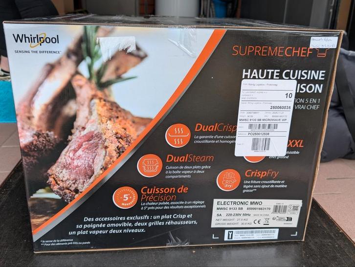 Whirlpool MWSC 9133 SB - neuf dans la boîte + garantie, Electroménager, Micro-ondes, Neuf, Encastré, Four, Enlèvement