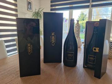 Lege flessen champagne carbon met mooie kte doos.  Champagne, Ophalen, Champagne