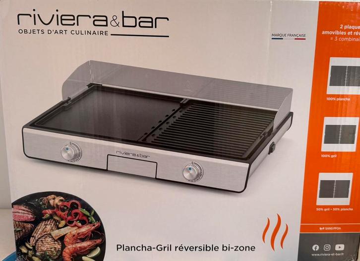 Planche rivier&bar GPL530 reversible à poser, Electroménager, Plaques de gril, Neuf, Gril de table, Lave-vaisselle, Enlèvement