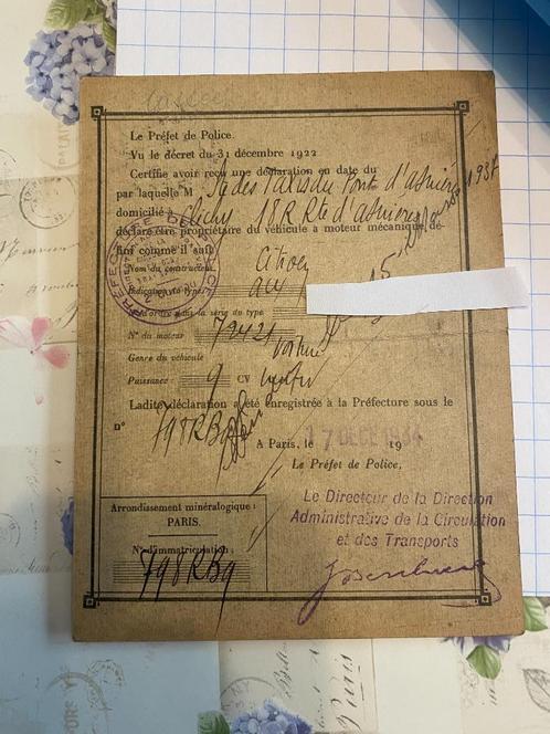 Carte grissen van vooroorlogse citroen ac4  oldtimer, Auto diversen, Handleidingen en Instructieboekjes, Verzenden