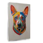 Modern Color Block Hondenportret Glasschilderij 100x150cm +, Verzenden