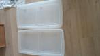 2 langwerpige opbergdozen op wieltjes (voor onder bed), Ophalen, Gebruikt