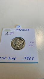 Amerika one dime 1935 zilver, Timbres & Monnaies, Monnaies | Amérique, Enlèvement ou Envoi, Argent