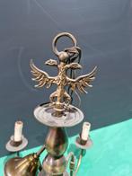 Koperen luster met tweehoofdige adelaar, Huis en Inrichting, Lampen | Overige, Ophalen