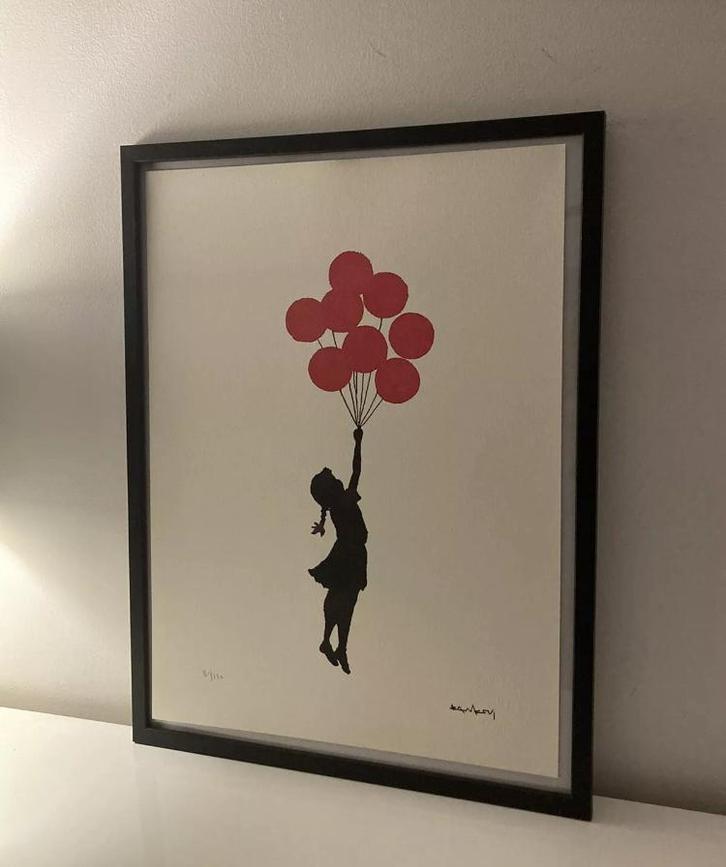 BANKSY : lithographie encadrée et numérotée à la main, Antiek en Kunst, Kunst | Litho's en Zeefdrukken, Ophalen of Verzenden
