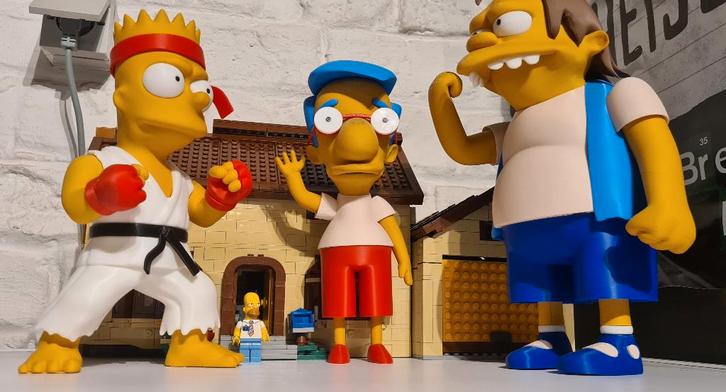 Figurines XL Bart Simpson (Street Fighter)Milhouse & Nelson, Collections, Cinéma & Télévision, Neuf, TV, Enlèvement ou Envoi