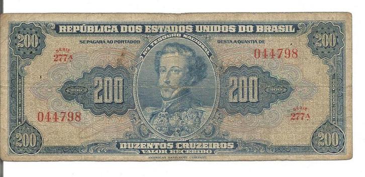 Brasil 200 Cruzeiros 1943 P#139 Série 277A (1st print) VF, Postzegels en Munten, Bankbiljetten | Amerika, Los biljet, Zuid-Amerika