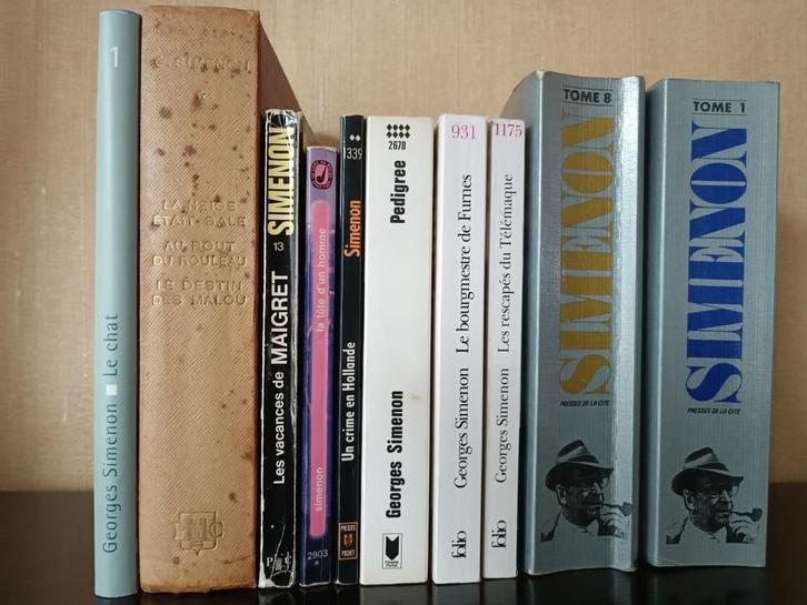 Simenon Georges - Set van 9 boeken met 23 detectiveromans!, Boeken, Detectives, Gelezen, Ophalen