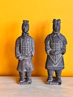 Set van 2 Chinese krijgersbeelden – Terracottastijl – 16 cm, Antiek en Kunst, Ophalen