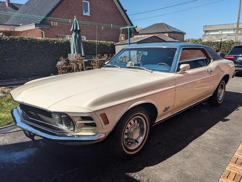 Ford Mustang, Auto's, Oldtimers, Particulier, Radio, Ford, Benzine, 2 deurs, Automaat, Wit, Blauw, Leder en Stof, Achterwielaandrijving