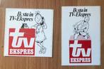 SUSKE EN WISKE - 2 OUDE ONGEBRUIKTE TV EKSPRES STICKERS, Verzamelen, Ophalen of Verzenden, Suske en Wiske, Nieuw, Plaatje, Poster of Sticker