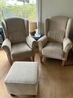 Landelijke fauteuils met poef, Huis en Inrichting, Ophalen, Gebruikt