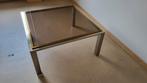 Salontafel metaal met glas 80 x 80 x 40 cm, Huis en Inrichting, Ophalen, Gebruikt, 50 tot 100 cm, Vierkant