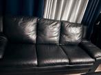 Canapé 3 places  noir en véritable cuire, Maison & Meubles, Canapés | Salons, 200 à 250 cm, Banc droit, Comme neuf, Enlèvement