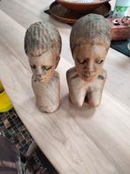 Paar houten bustes in hout, Enlèvement ou Envoi