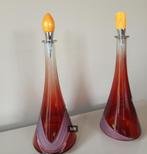 Karaf / glas/ houten stop vintage, Antiek en Kunst, Ophalen