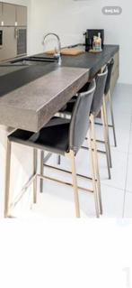 Barkrukken 3 stuks Zanotta Lio zwart leder, Huis en Inrichting, Ophalen, Gebruikt, Metaal, 90 cm of meer